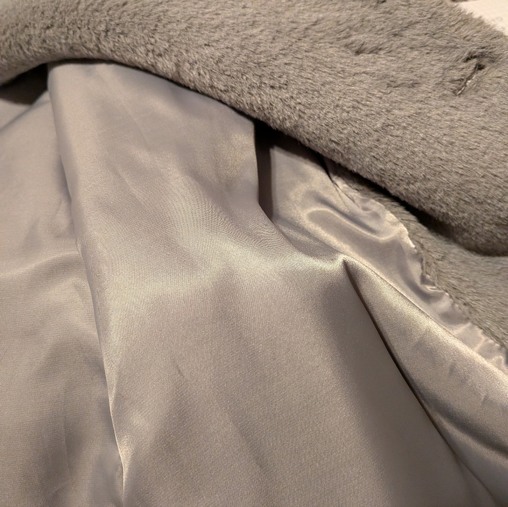 Women's Gray Belted Teddy Coat By COMMENSE Oversized L - Picture 11 of 15